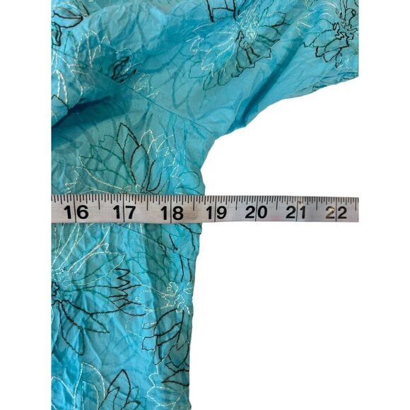 JH Collectibles Women's Turquoise Buttoned Down Top - Picture 3 of 5